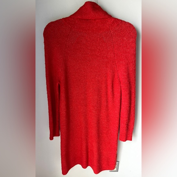 LOFT Cowl Neck Tamale Red Orange Sweater Dress | Medium Petite | Worn Once - Picture 4 of 6